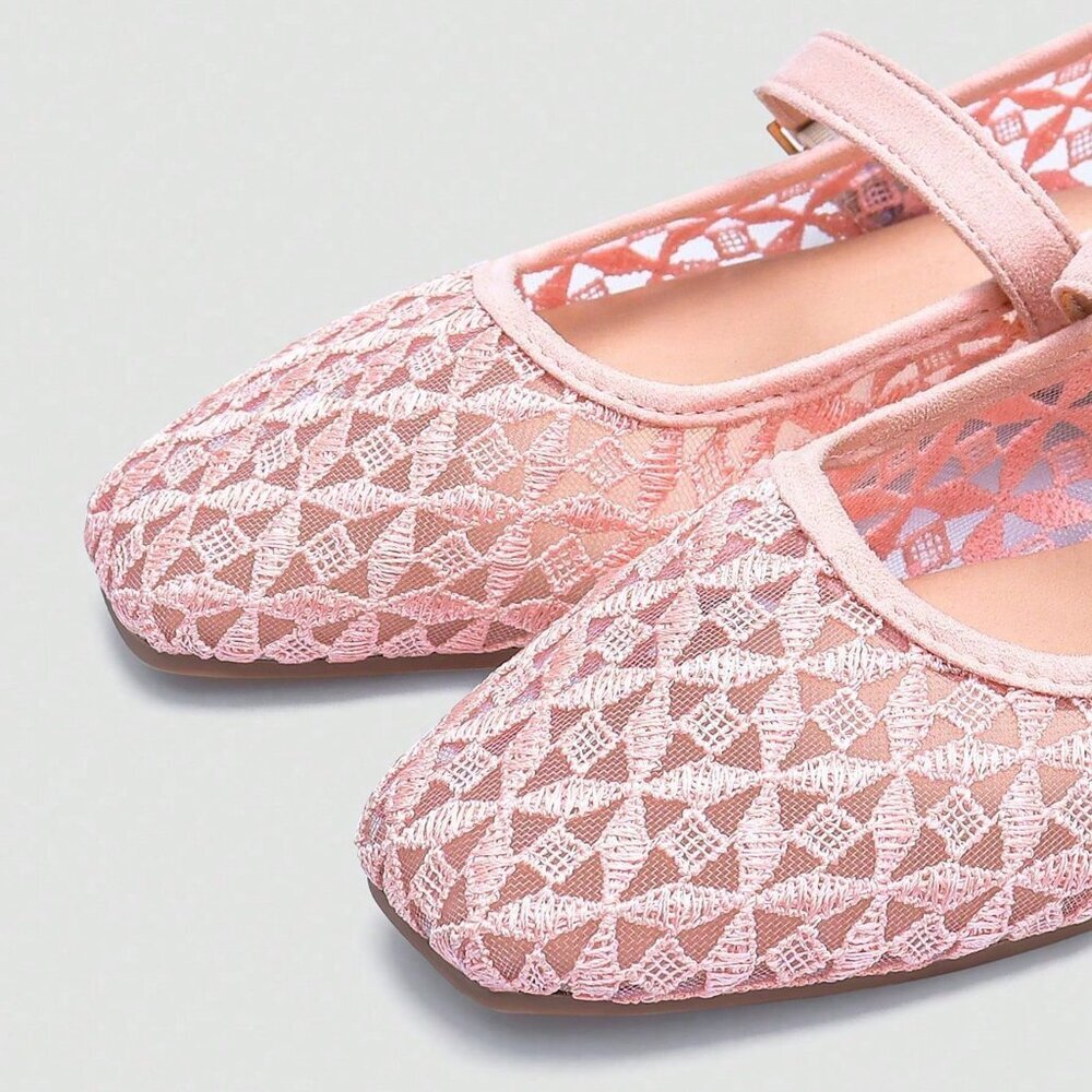 Pink Party Women's Square Toe Slip-On Flat - Picture 2 of 8